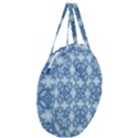 Blue pattern Giant Round Zipper Tote View3