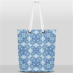 Blue Pattern Full Print Rope Handle Tote (small) by Dazzleway