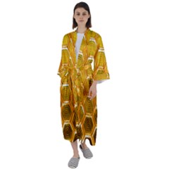 Hexagon Windows Maxi Satin Kimono by essentialimage