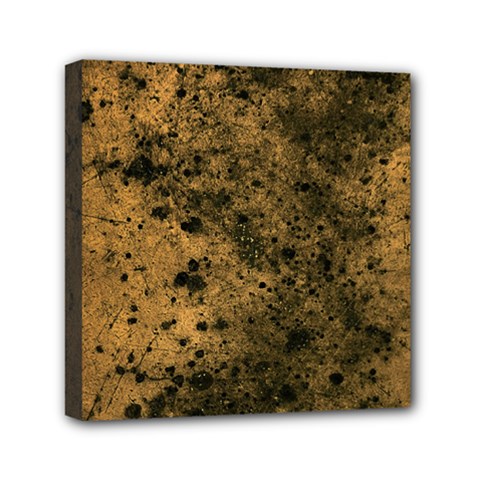Orange Grunge Print Mini Canvas 6  X 6  (stretched) by dflcprintsclothing