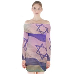 Israel Long Sleeve Off Shoulder Dress by AwesomeFlags