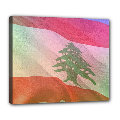 Lebanon Deluxe Canvas 24  X 20  (stretched) by AwesomeFlags