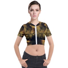 Surreal Steampunk Queen From Fonebook Short Sleeve Cropped Jacket by 2853937