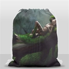 Wooden Child Resting On A Tree From Fonebook Drawstring Bag (small) by 2853937