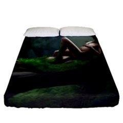 Wooden Child Resting On A Tree From Fonebook Fitted Sheet (queen Size) by 2853937