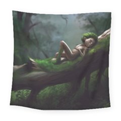 Wooden Child Resting On A Tree From Fonebook Square Tapestry (large) by 2853937