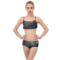 Wooden Child Resting On A Tree From Fonebook Layered Top Bikini Set by 2853937