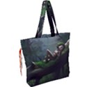 Wooden Child Resting On A Tree From Fonebook Drawstring Tote Bag View2
