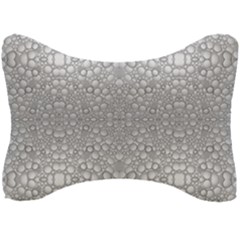 Modern Ornate Geometric Silver Pattern Seat Head Rest Cushion by dflcprintsclothing