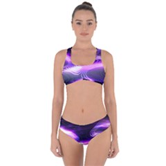 Illustration Scene Blue Criss Cross Bikini Set by Dutashop