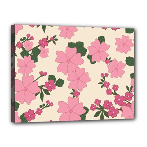 Floral Vintage Flowers Canvas 16  X 12  (stretched) by Dutashop