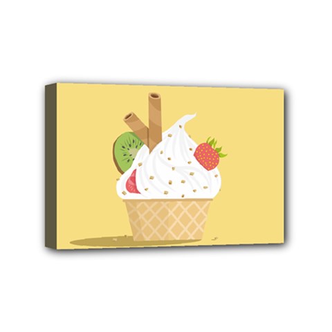 Ice Cream Dessert Summer Mini Canvas 6  X 4  (stretched) by Dutashop