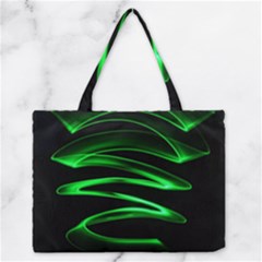 Green Light Painting Zig-zag Zipper Medium Tote Bag by Dutashop