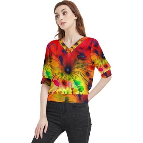Illustrations Structure Lines Quarter Sleeve Blouse by Dutashop
