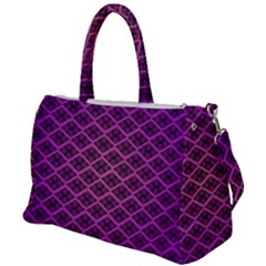 Pattern Texture Geometric Patterns Purple Duffel Travel Bag by Dutashop