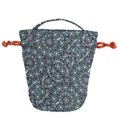Intricate Texture Ornate Camouflage Pattern Drawstring Bucket Bag by dflcprintsclothing