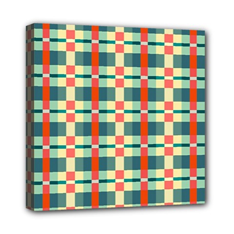 Texture Plaid Mini Canvas 8  X 8  (stretched) by Dutashop