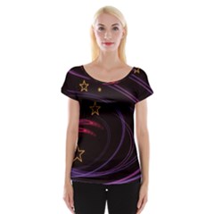 Background Abstract Star Cap Sleeve Top by Dutashop