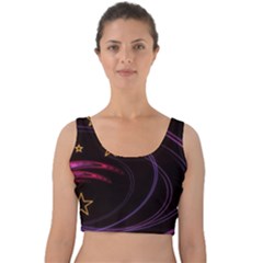 Background Abstract Star Velvet Crop Top by Dutashop