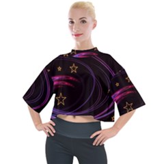Background Abstract Star Mock Neck Tee by Dutashop