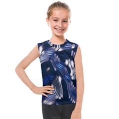Structure Blue Background Kids  Mesh Tank Top by Dutashop