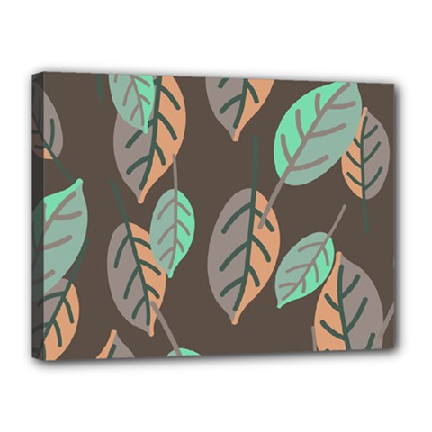 Leaf Brown Canvas 16  X 12  (stretched) by Dutashop