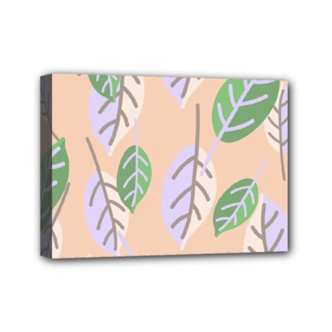Leaf Pink Mini Canvas 7  X 5  (stretched) by Dutashop