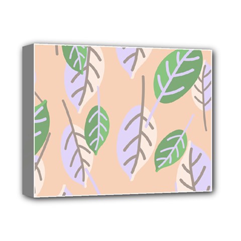 Leaf Pink Deluxe Canvas 14  X 11  (stretched) by Dutashop