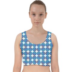 Geometric Dots Pattern Velvet Racer Back Crop Top by Dutashop