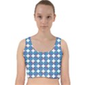 Geometric Dots Pattern Velvet Racer Back Crop Top View1