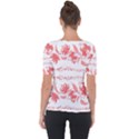 Folk ornament Shoulder Cut Out Short Sleeve Top View2