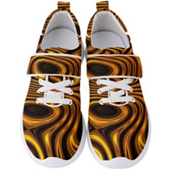 Wave Abstract Lines Men s Velcro Strap Shoes by Dutashop