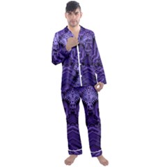 Mandala Neon Men s Long Sleeve Satin Pajamas Set by Dutashop