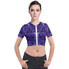 Mandala Neon Short Sleeve Cropped Jacket by Dutashop