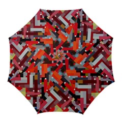 Maze Abstract Texture Rainbow Golf Umbrellas by Dutashop