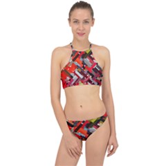 Maze Abstract Texture Rainbow Racer Front Bikini Set by Dutashop