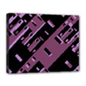 Dark Geometric Shapes Print Pattern Canvas 14  x 11  (Stretched) View1