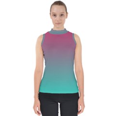 Teal Sangria Mock Neck Shell Top by SpangleCustomWear