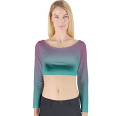 Teal Sangria Long Sleeve Crop Top by SpangleCustomWear
