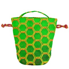 Hexagon Window Drawstring Bucket Bag by essentialimage365
