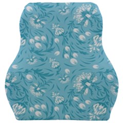 Blue White Flowers Car Seat Velour Cushion  by Eskimos