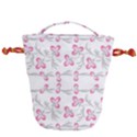 Pink folk flowers Drawstring Bucket Bag View1