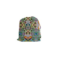 Sugar Skulls Pattern Drawstring Pouch (xs) by ExtraAwesomeSauce