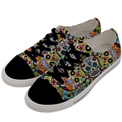 Sugar Skulls Pattern Men s Low Top Canvas Sneakers by ExtraAwesomeSauce