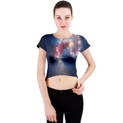 Galaxy Crew Neck Crop Top by ExtraAwesomeSauce