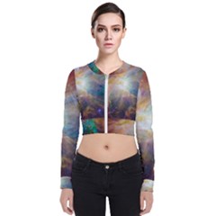 Colorful Galaxy Long Sleeve Zip Up Bomber Jacket by ExtraAwesomeSauce