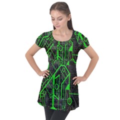 Tech Puff Sleeve Tunic Top by ExtraAwesomeSauce