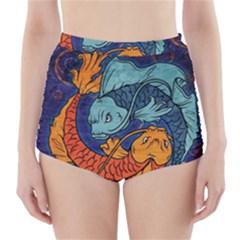 Koi Fish High-waisted Bikini Bottoms by ExtraAwesomeSauce