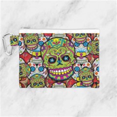 Sugar Skulls Canvas Cosmetic Bag (medium) by ExtraAwesomeSauce