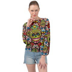 Sugar Skulls Banded Bottom Chiffon Top by ExtraAwesomeSauce